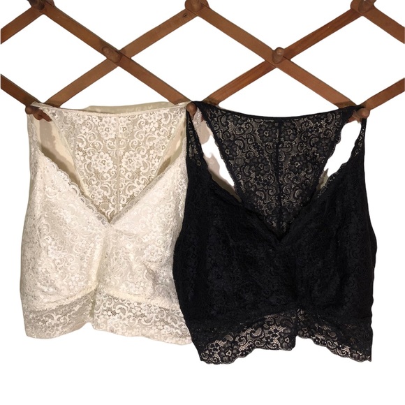 Soma Other - Soma Racerback Lacey Bralette Set of 2 Black & Cream Size XL